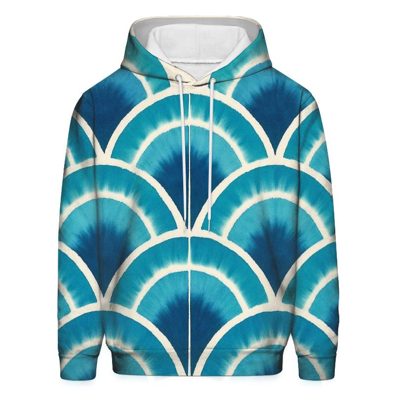 Shibori Fan Fold Nebula Arcs embroidered hoodies