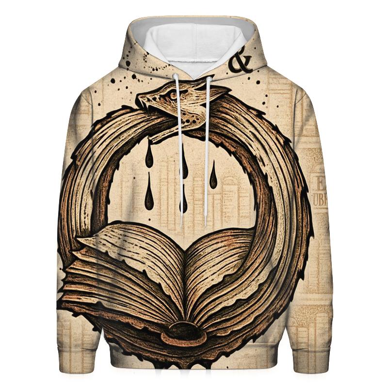 Library Ouroboros Of Folding Pages zip-up hoodies