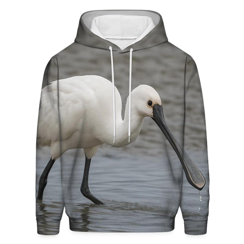 Estuary Low Tide Forage Eurasian Spoonbill pullover hoodies