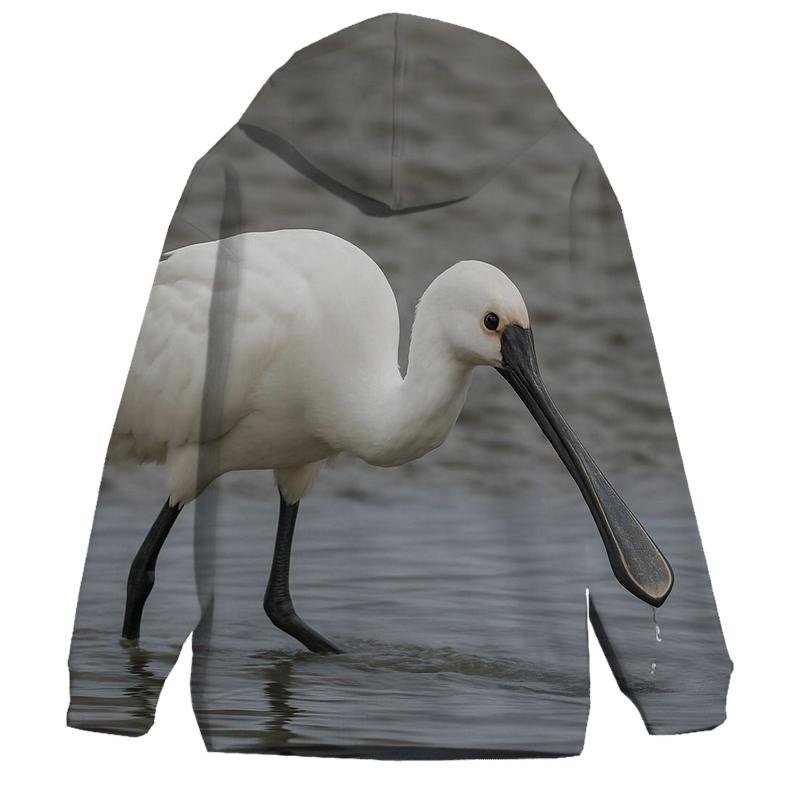 Estuary Low Tide Forage Eurasian Spoonbill pullover hoodies