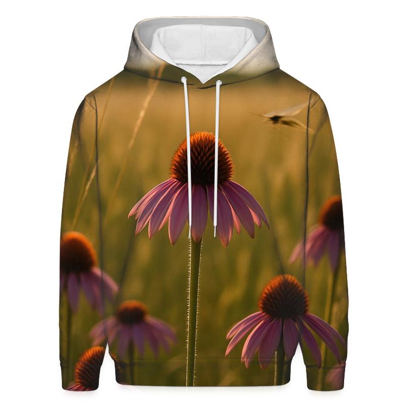 Wild Prairie Coneflower And Pollinator Path Blur pullover hoodies