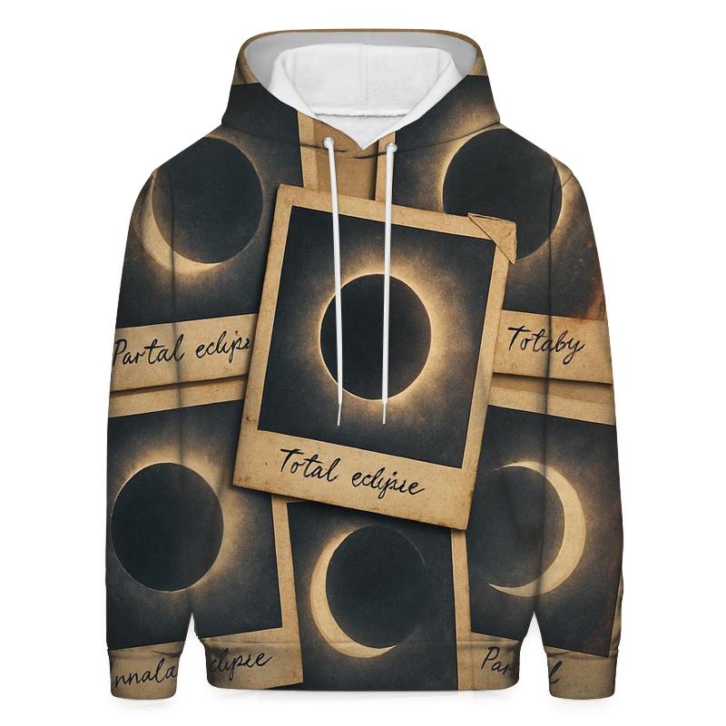 Faded Polaroid Eclipse Collage embroidered hoodies