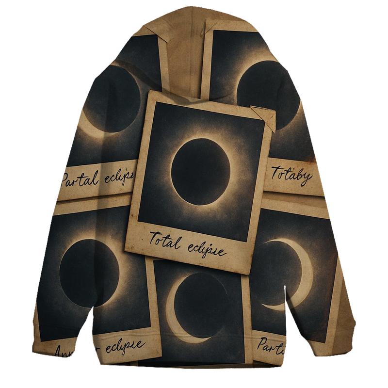 Faded Polaroid Eclipse Collage embroidered hoodies