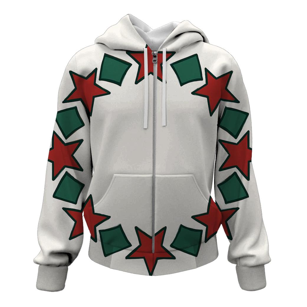 Holly Starburst Wreath Geometry zip-up hoodies