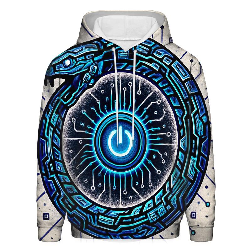 Neon Circuit Ouroboros Halo hoodie styles