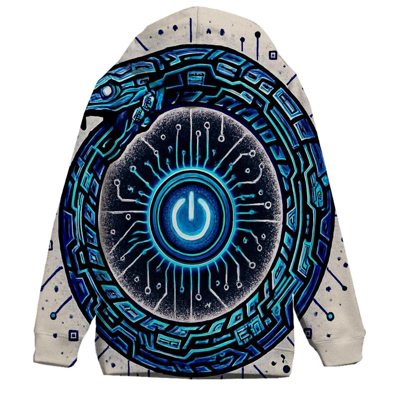 Neon Circuit Ouroboros Halo hoodie styles