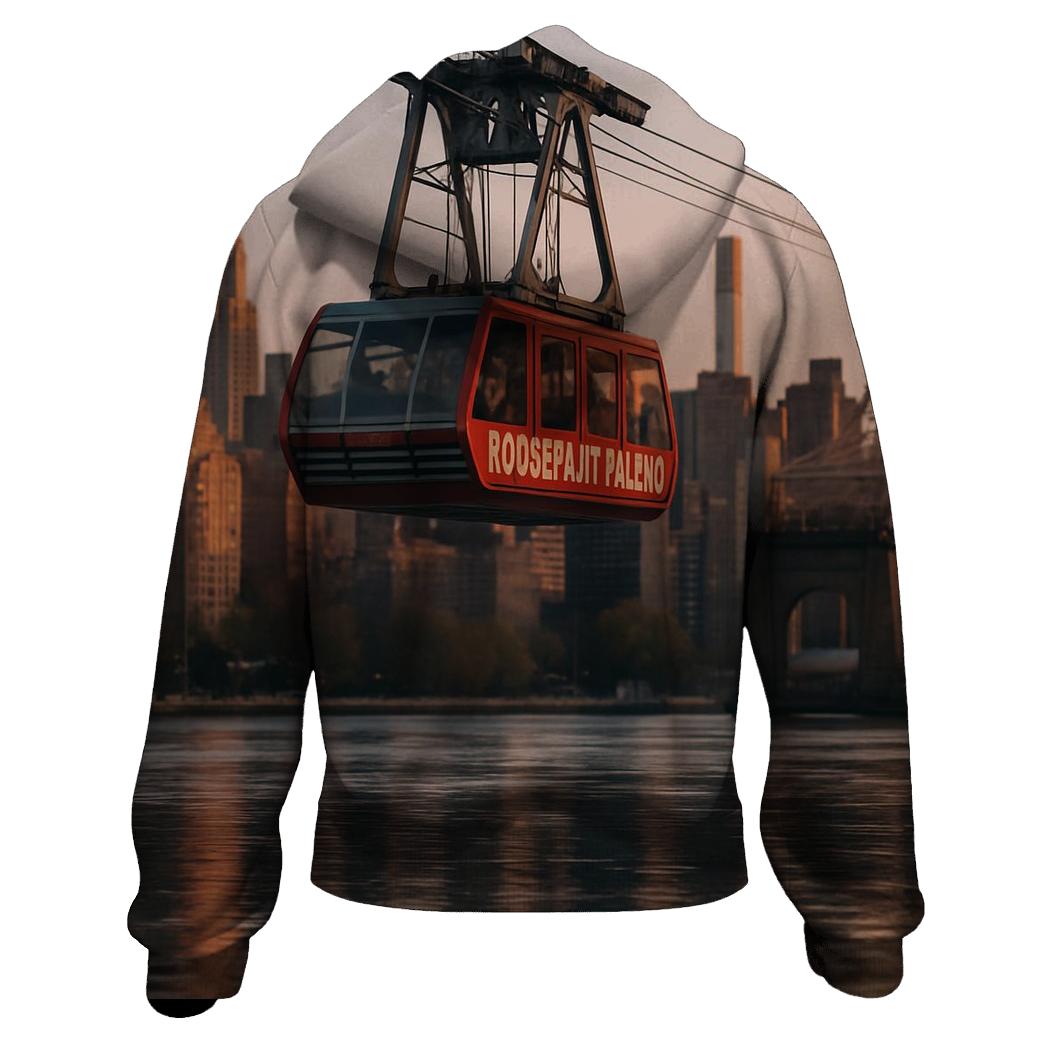 First Light Over Roosevelt Island Tramway zip-up hoodies
