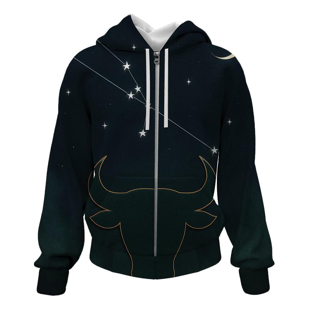Taurus Constellation With Verdant Bull Sigil lightweight hoodies