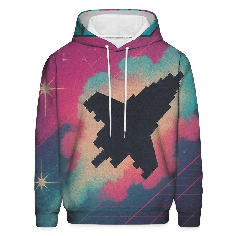 Retro Arcade Nebula Cabinet Art printed hoodies