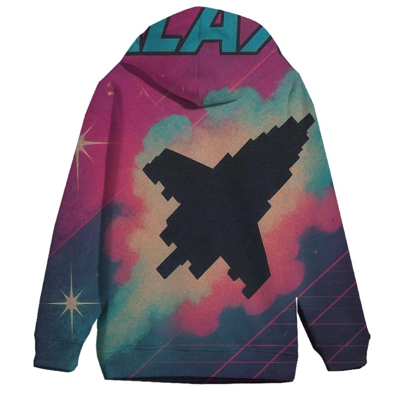 Retro Arcade Nebula Cabinet Art printed hoodies