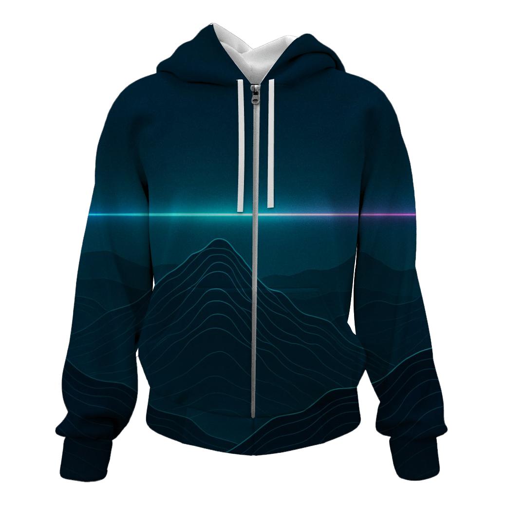 Topographic Hologram Horizon zip-up hoodies