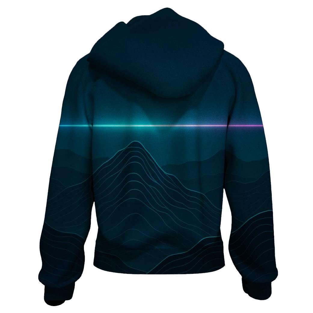 Topographic Hologram Horizon zip-up hoodies