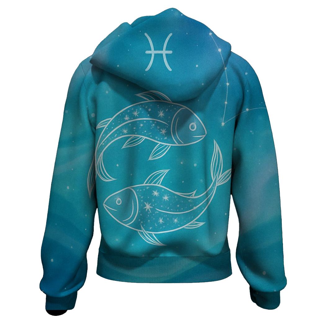 Pisces Twin Fish Dream Current embroidered hoodies
