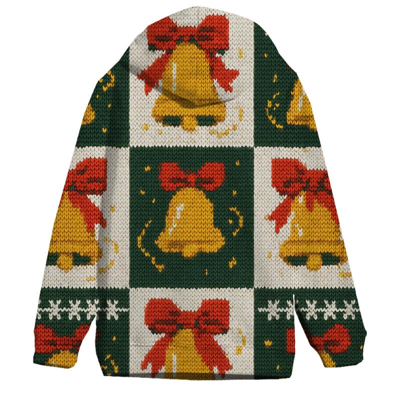 Bells In Zero Gravity Checker Design zip-up hoodies