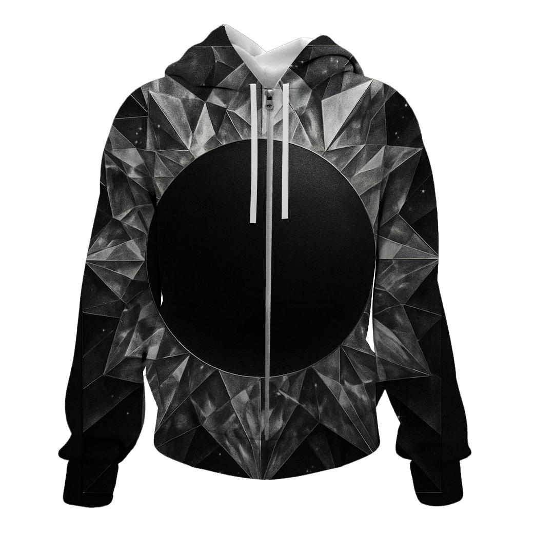 Charcoal Facet Eclipse printed hoodies