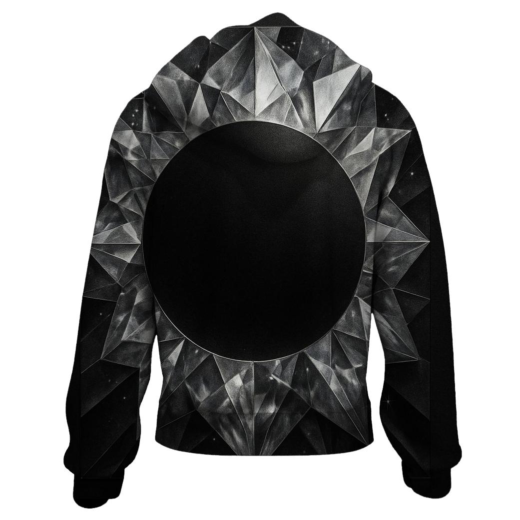 Charcoal Facet Eclipse printed hoodies
