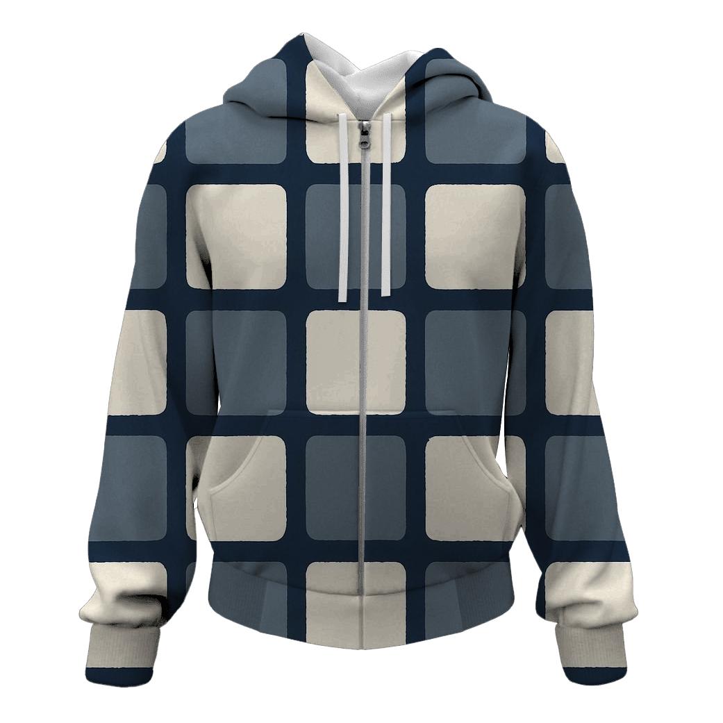 Itajime Lunar Eclipse Grid embroidered hoodies