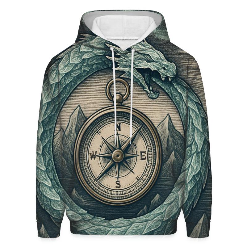 Glacial Ouroboros With Polar Compass custom hoodies