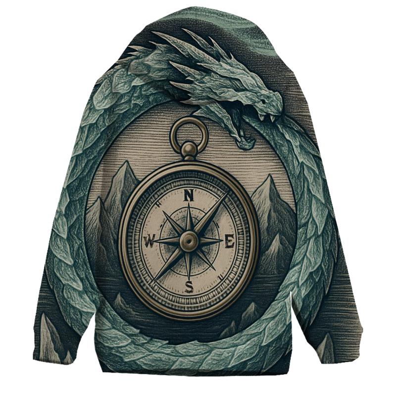 Glacial Ouroboros With Polar Compass custom hoodies