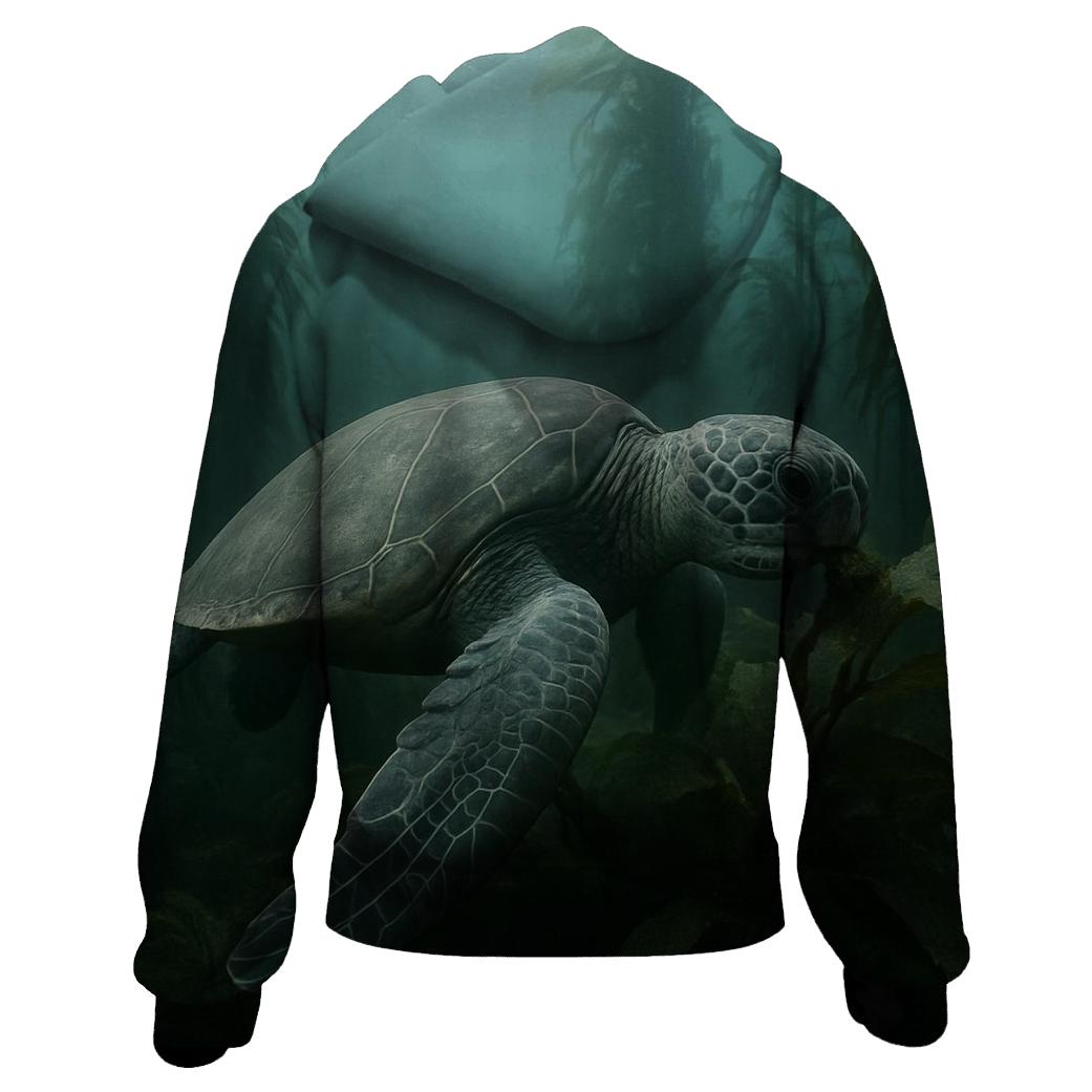 Kelp Forest Glide Green Sea Turtle custom hoodies