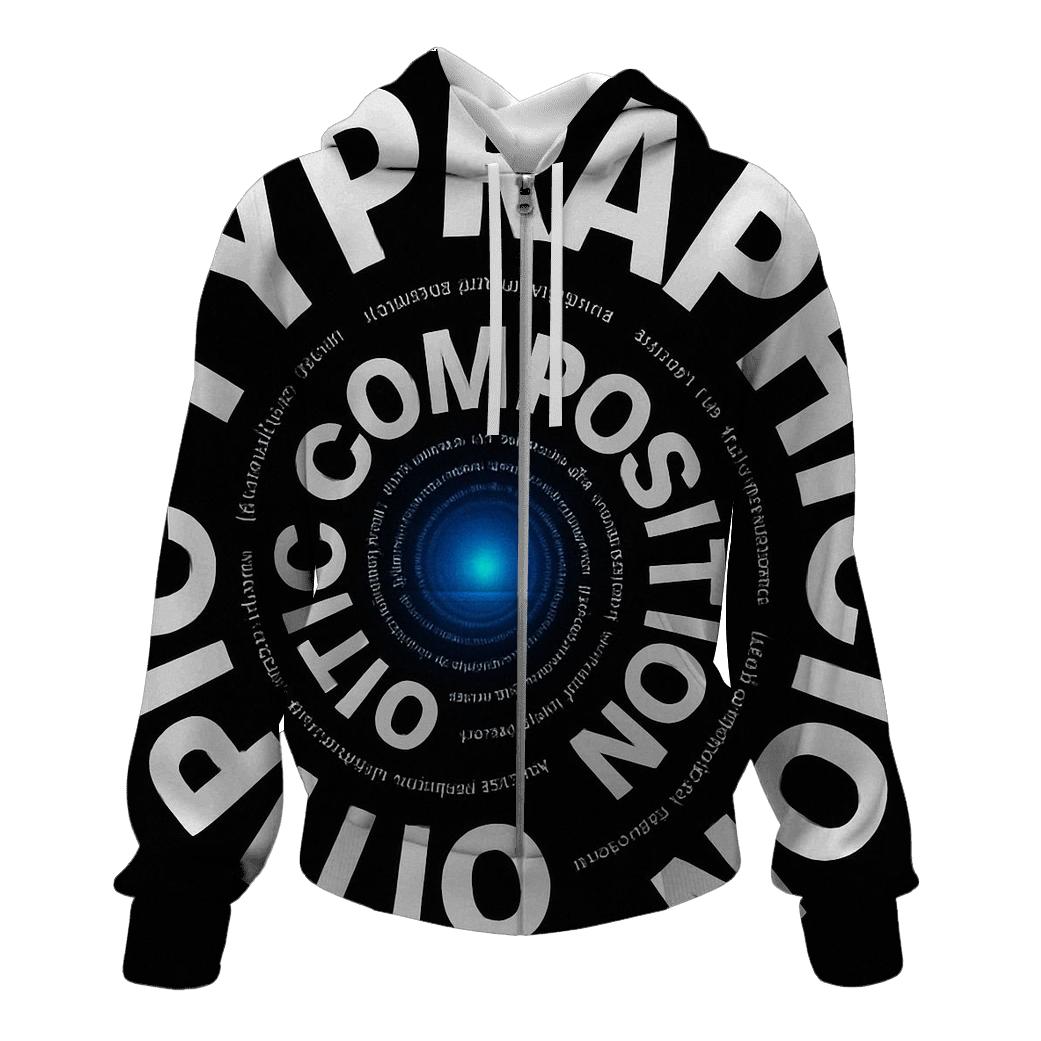 Gravity Well Typography Spiral hoodie trends