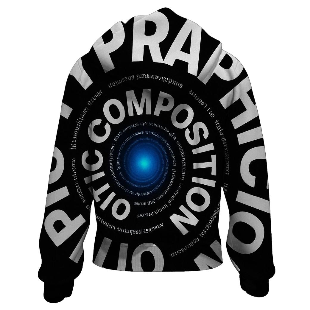 Gravity Well Typography Spiral hoodie trends
