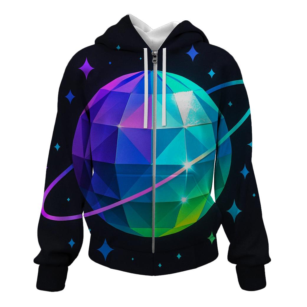 Disco Prism Orbit embroidered hoodies