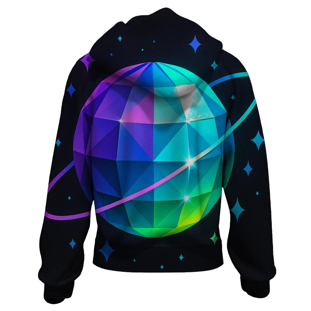 Disco Prism Orbit embroidered hoodies