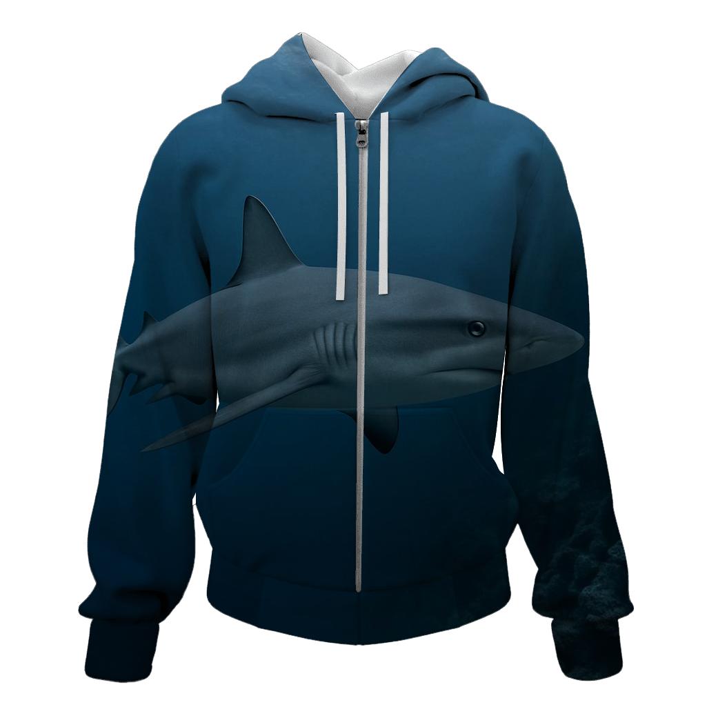 Reef Patrol Grey Reef Shark printed hoodies