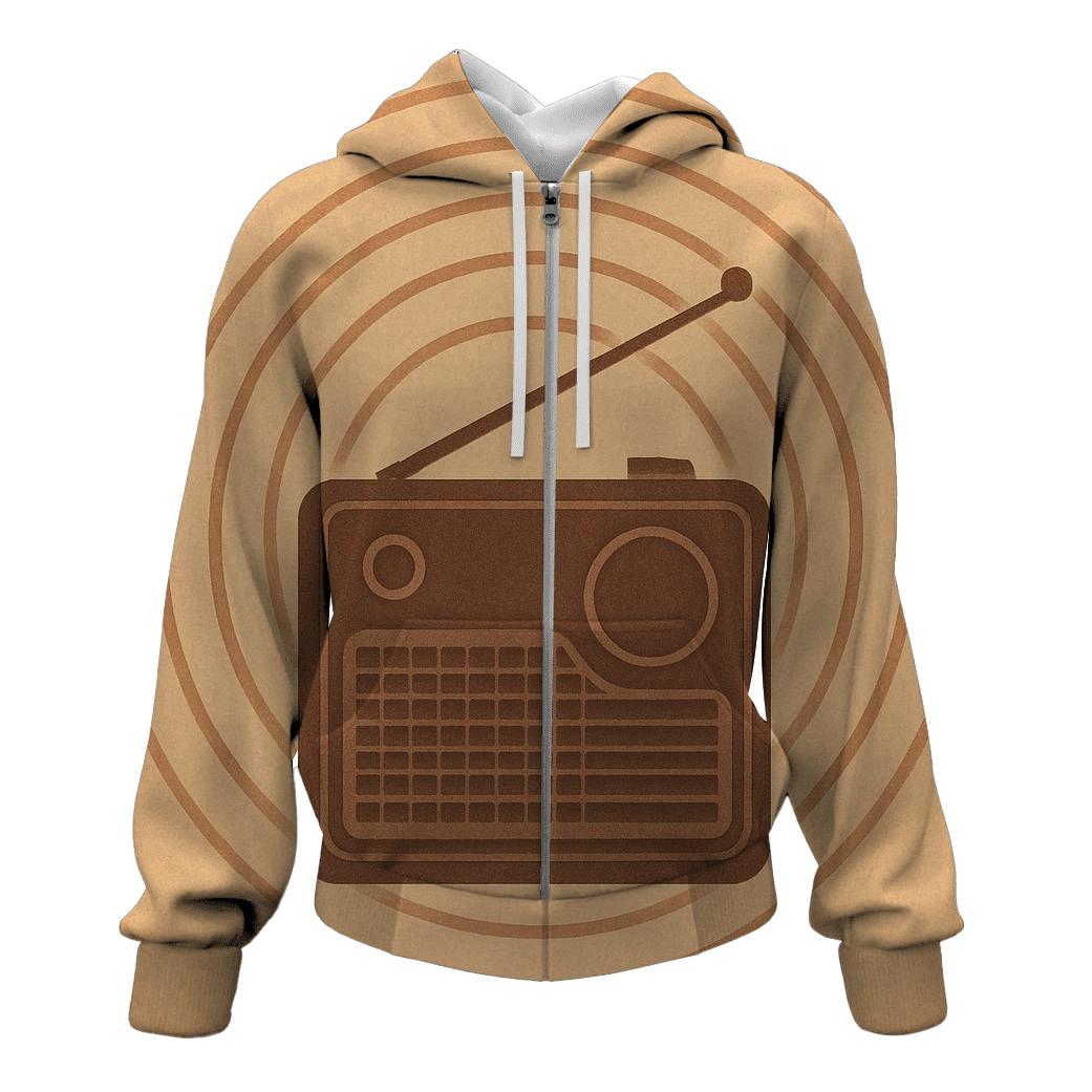 Sepia Radio Wave Relic graphic hoodies