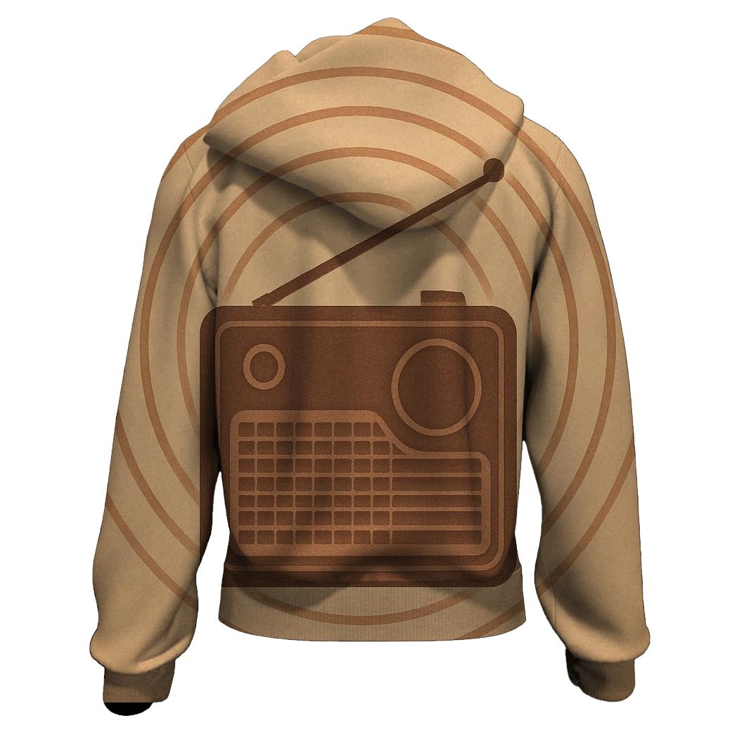 Sepia Radio Wave Relic graphic hoodies