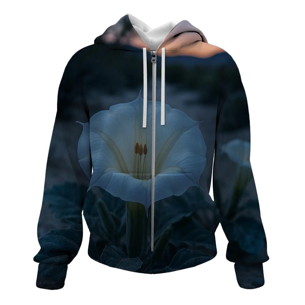 Desert Evening Bloom Of Sacred Datura heavyweight hoodies
