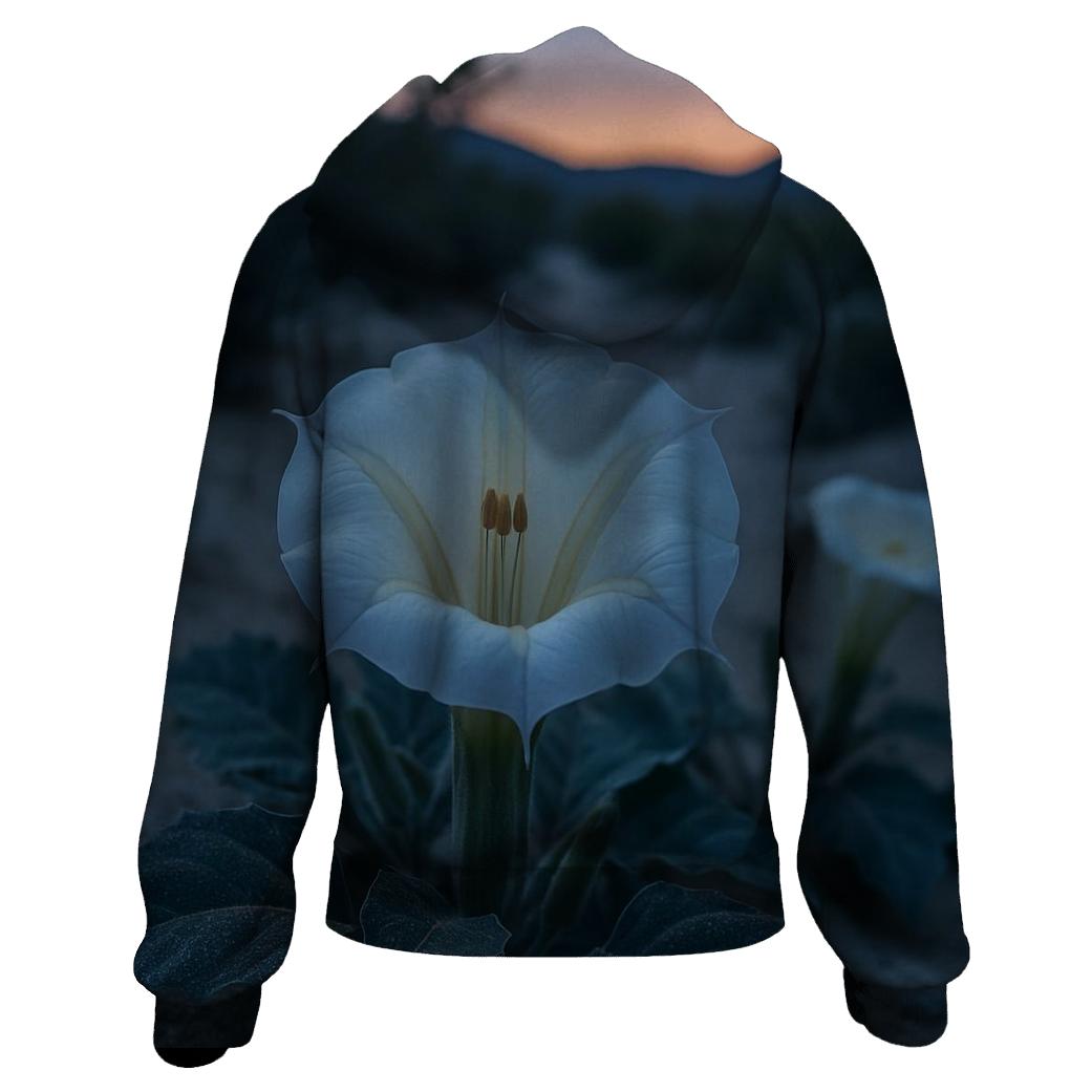 Desert Evening Bloom Of Sacred Datura heavyweight hoodies