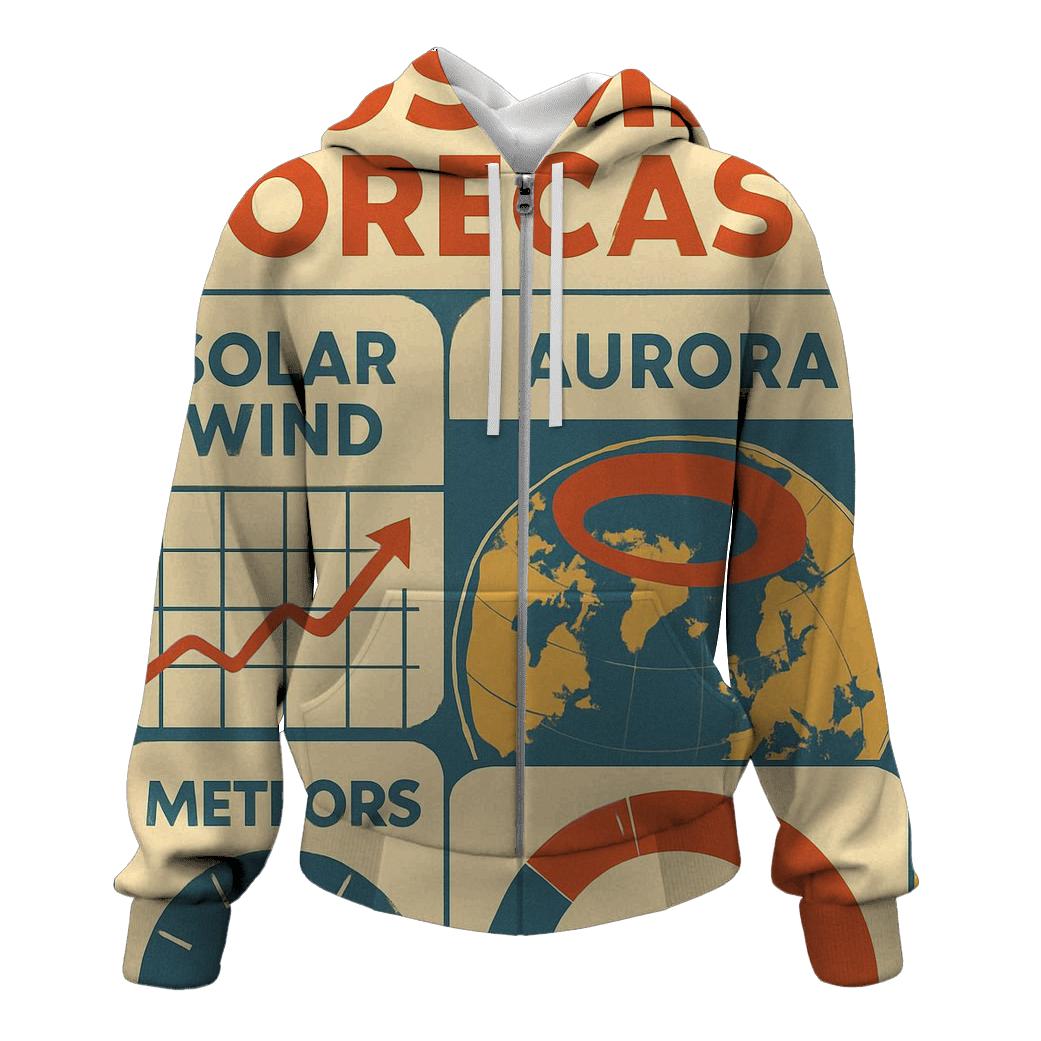 Retro Space Weather Forecast heavyweight hoodies
