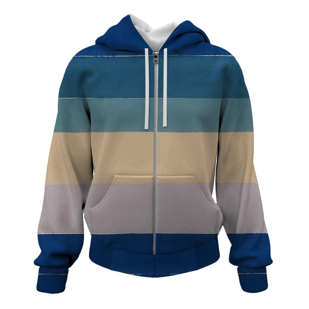 Over Dye Twilight Horizon Stripes printed hoodies