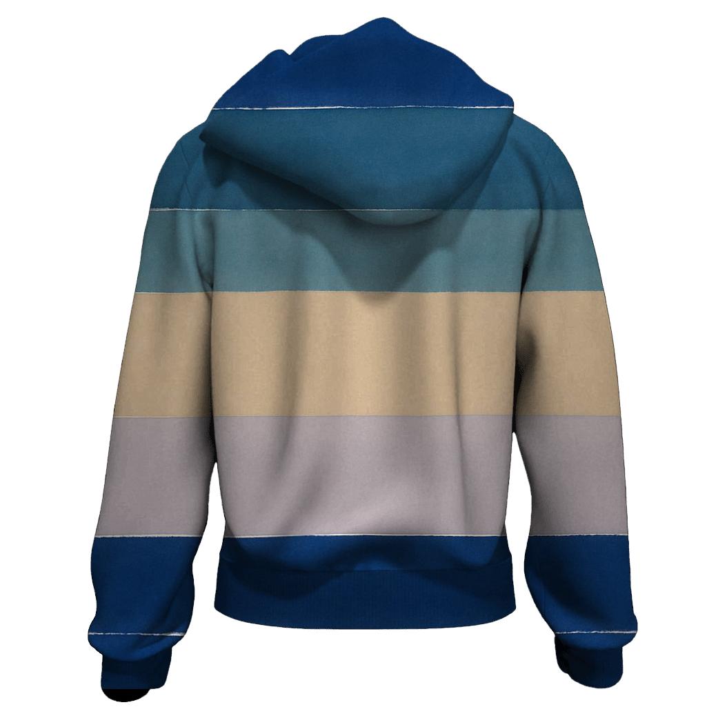 Over Dye Twilight Horizon Stripes printed hoodies
