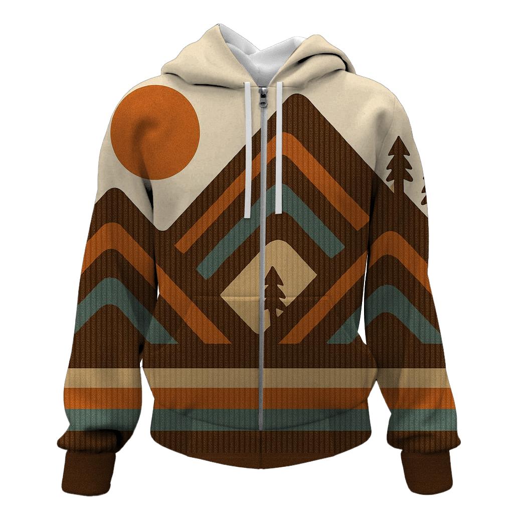 Brown Corduroy Mountain Bands graphic hoodies