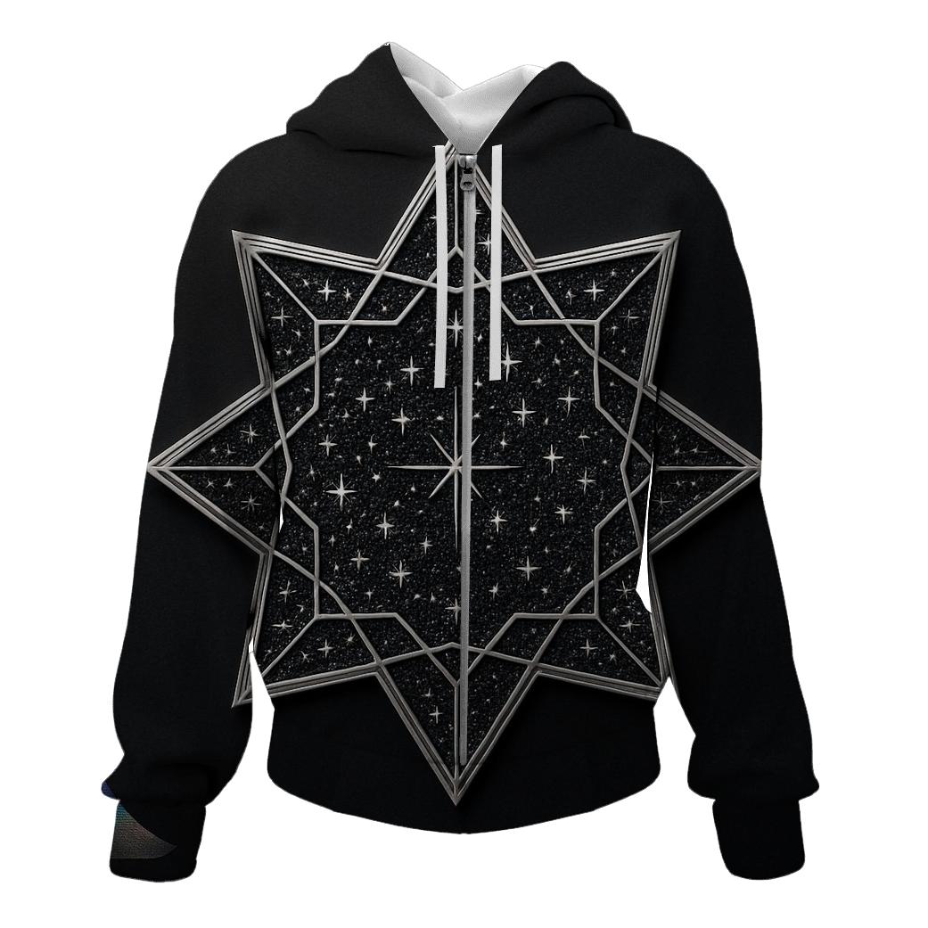 Silver Star Lattice Emblem heavyweight hoodies