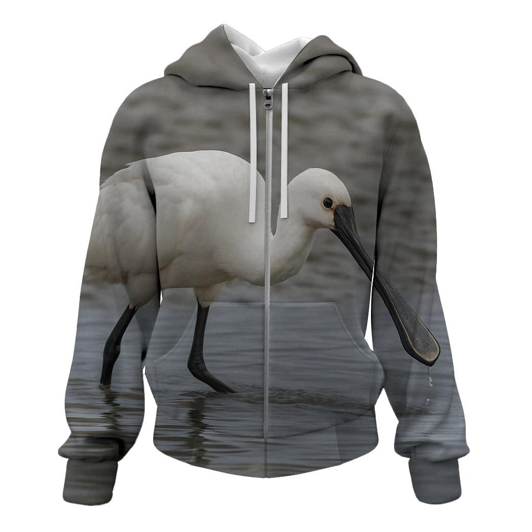 Estuary Low Tide Forage Eurasian Spoonbill heavyweight hoodies