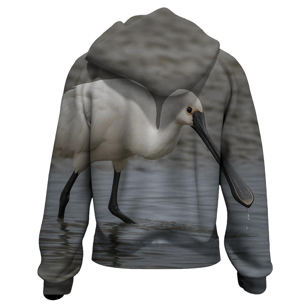 Estuary Low Tide Forage Eurasian Spoonbill heavyweight hoodies
