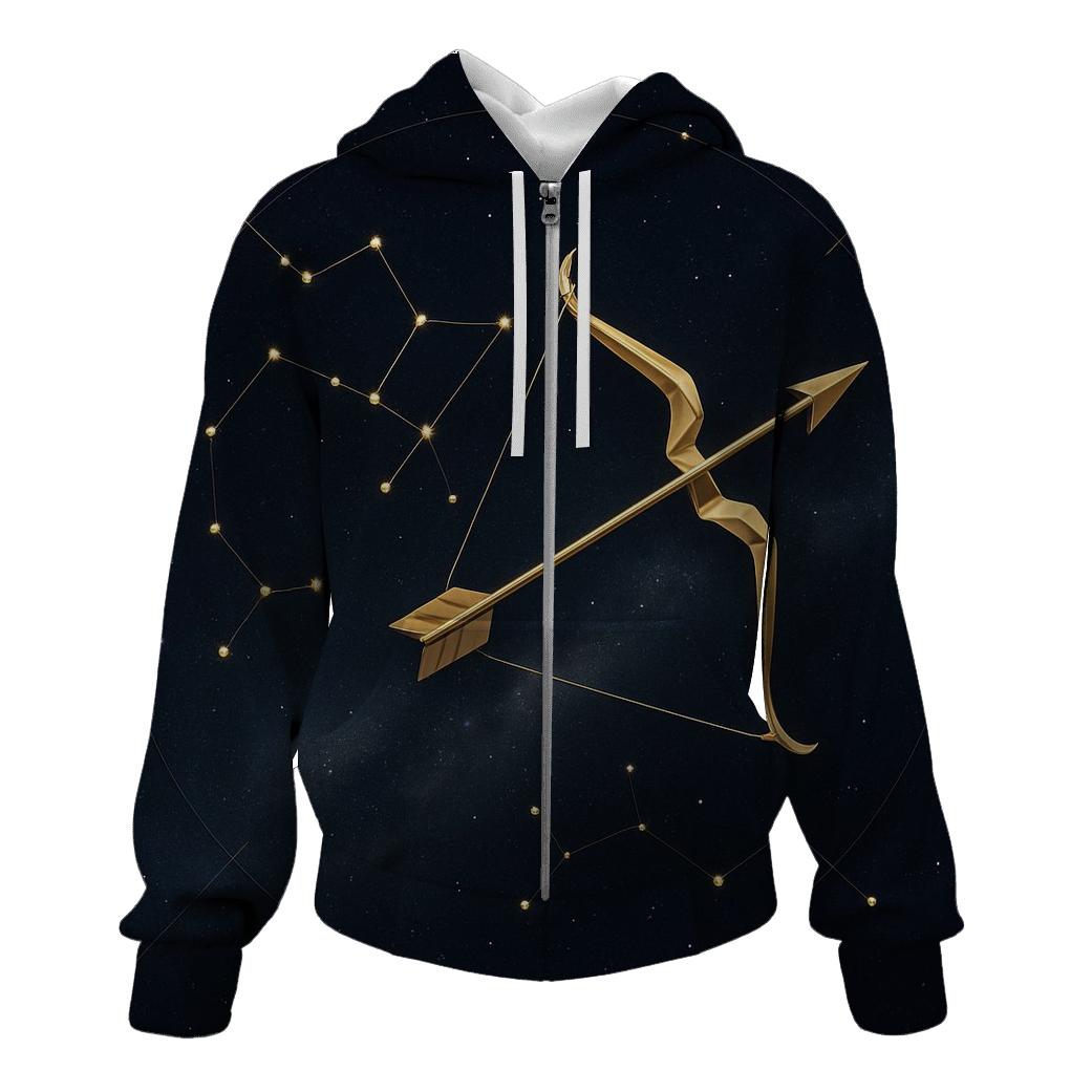 Sagittarius Archer Galactic Wayfinder embroidered hoodies