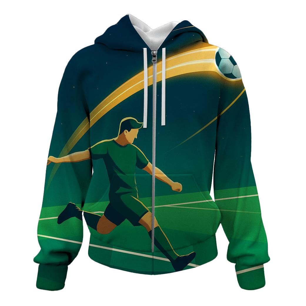 Soccer Free Kick Planet Arc graphic hoodies