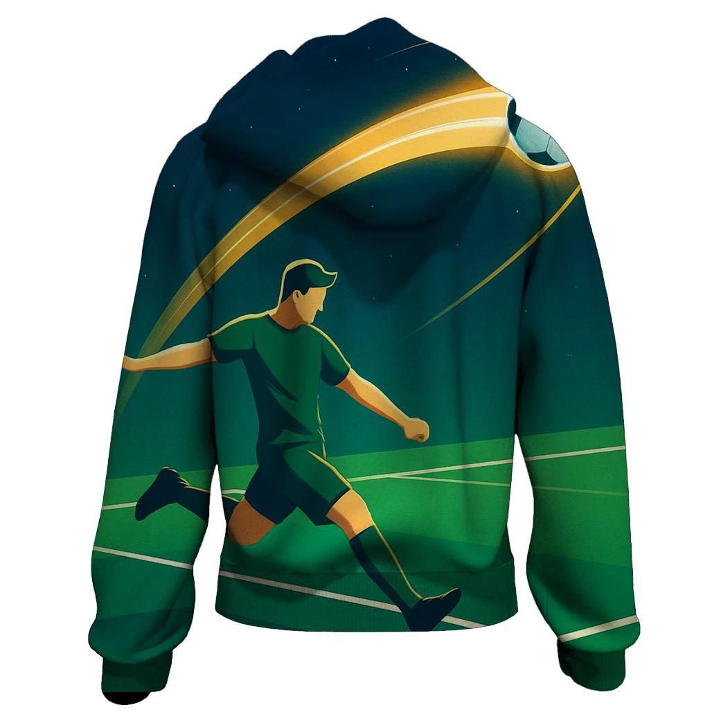 Soccer Free Kick Planet Arc graphic hoodies