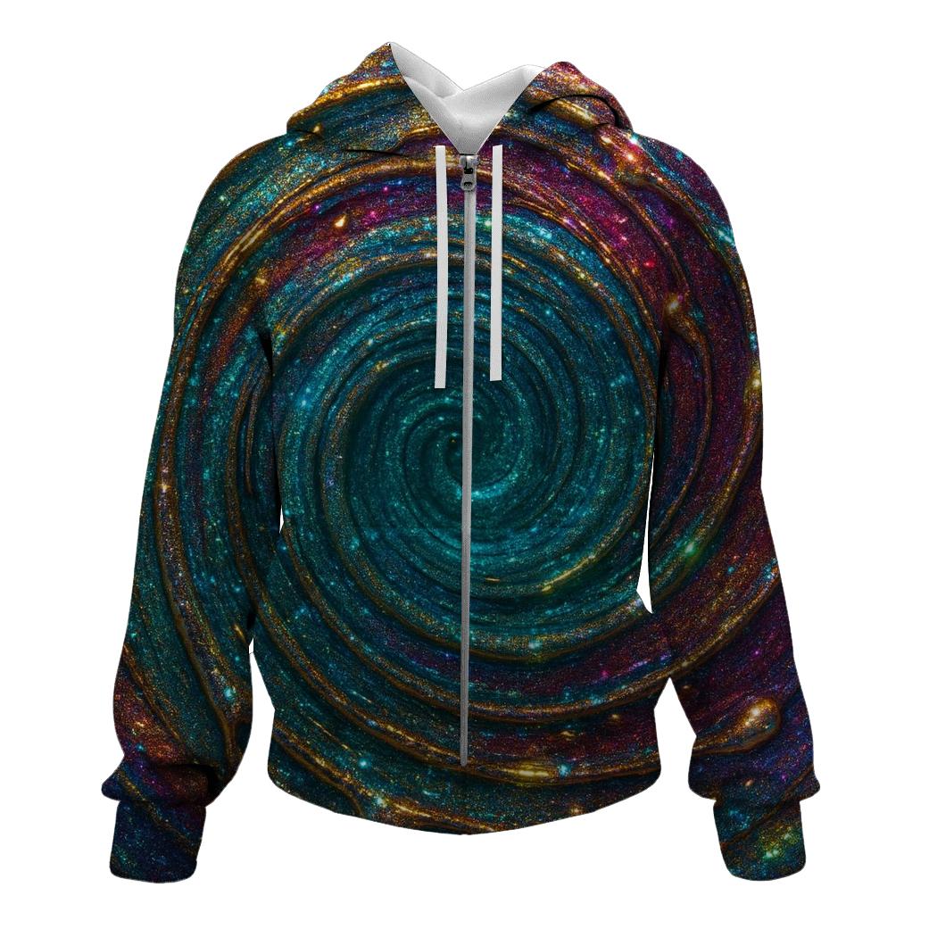 Jewel Tone Shimmer Vortex Pool printed hoodies