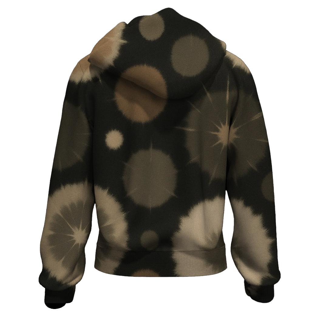 Reverse Tie Dye Dark Matter Bloom zip-up hoodies