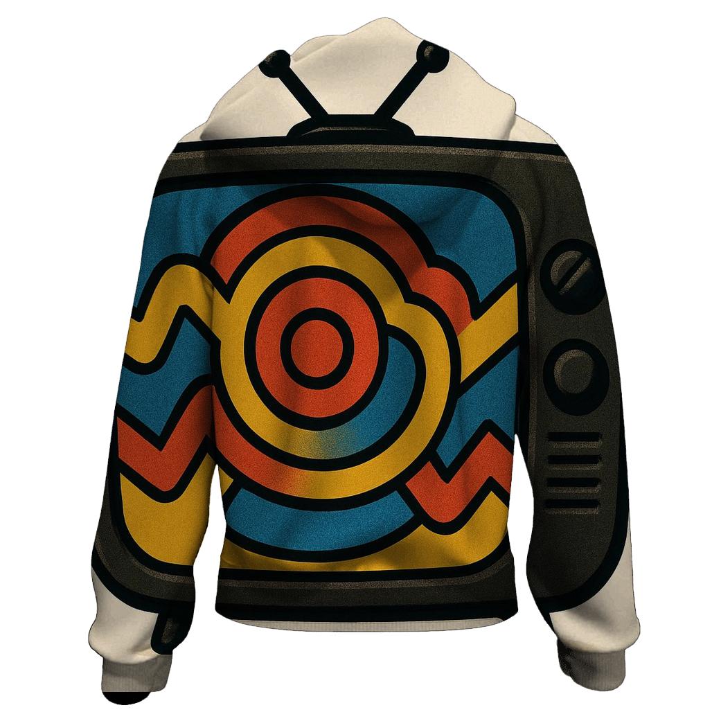 Retro TV Signal Bloom premium hoodies