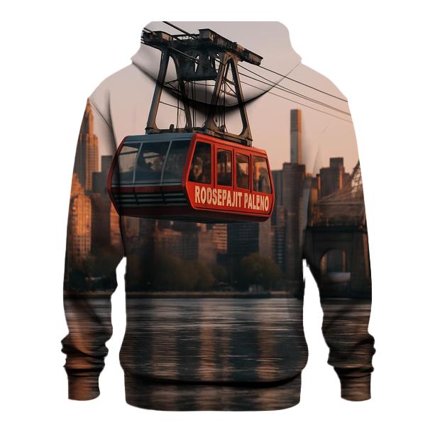 First Light Over Roosevelt Island Tramway premium hoodies
