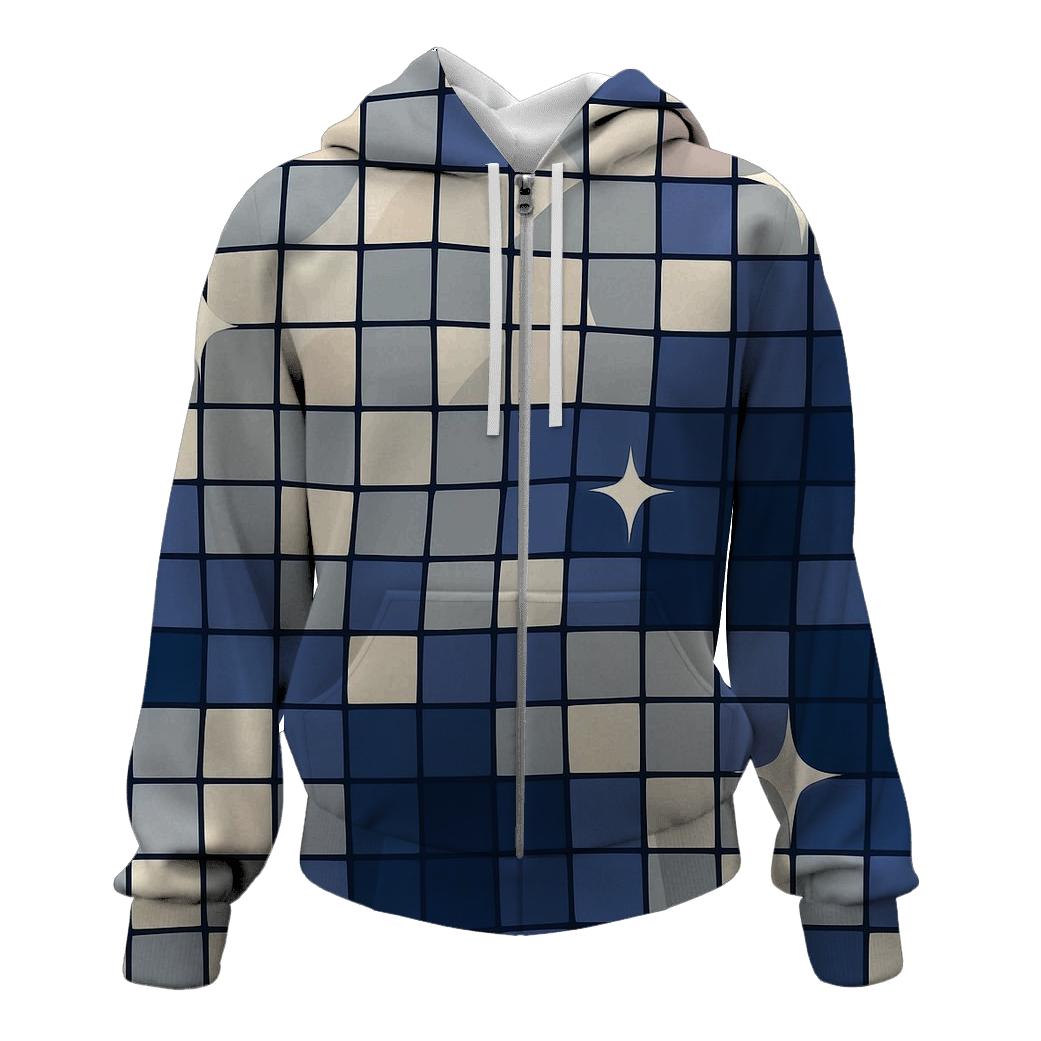 Creamy Disco Mirror Squares heavyweight hoodies