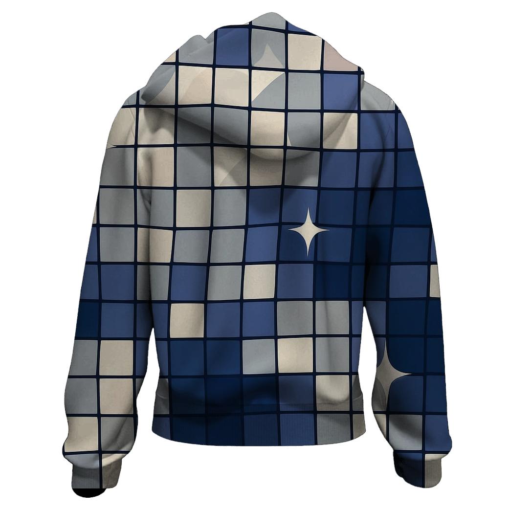 Creamy Disco Mirror Squares heavyweight hoodies