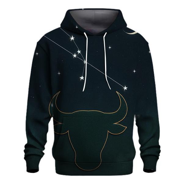 Taurus Constellation With Verdant Bull Sigil embroidered hoodies